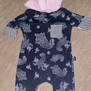 RAGS ‘Black Paisley’ Dolman Hooded Romper